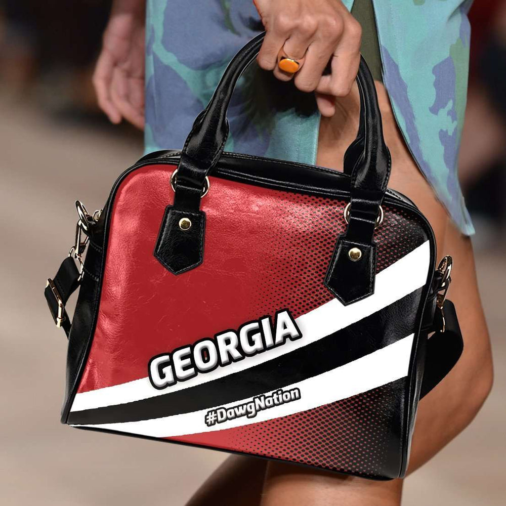 Designs by MyUtopia Shout Out:#DawgNation Georgia Faux Leather Handbag with Shoulder Strap