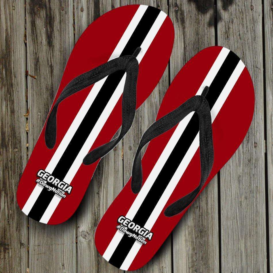 Designs by MyUtopia Shout Out:#DawgNation Georgia Flip Flops