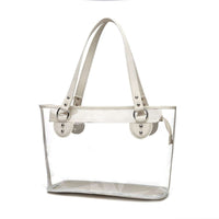 Load image into Gallery viewer, Designs by MyUtopia Shout Out:Deluxe Clear Tote Shoulder Bag - Large Zippered Compartment
