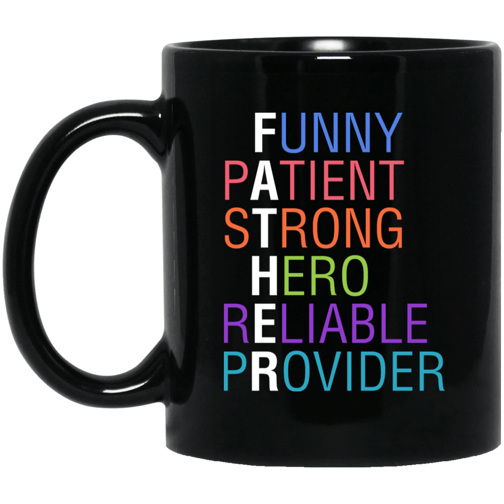 Designs by MyUtopia Shout Out:Descriptions of Father Anagram 11 oz. Ceramic Coffee Mug - Black,Black / One Size,Ceramic Coffee Mug