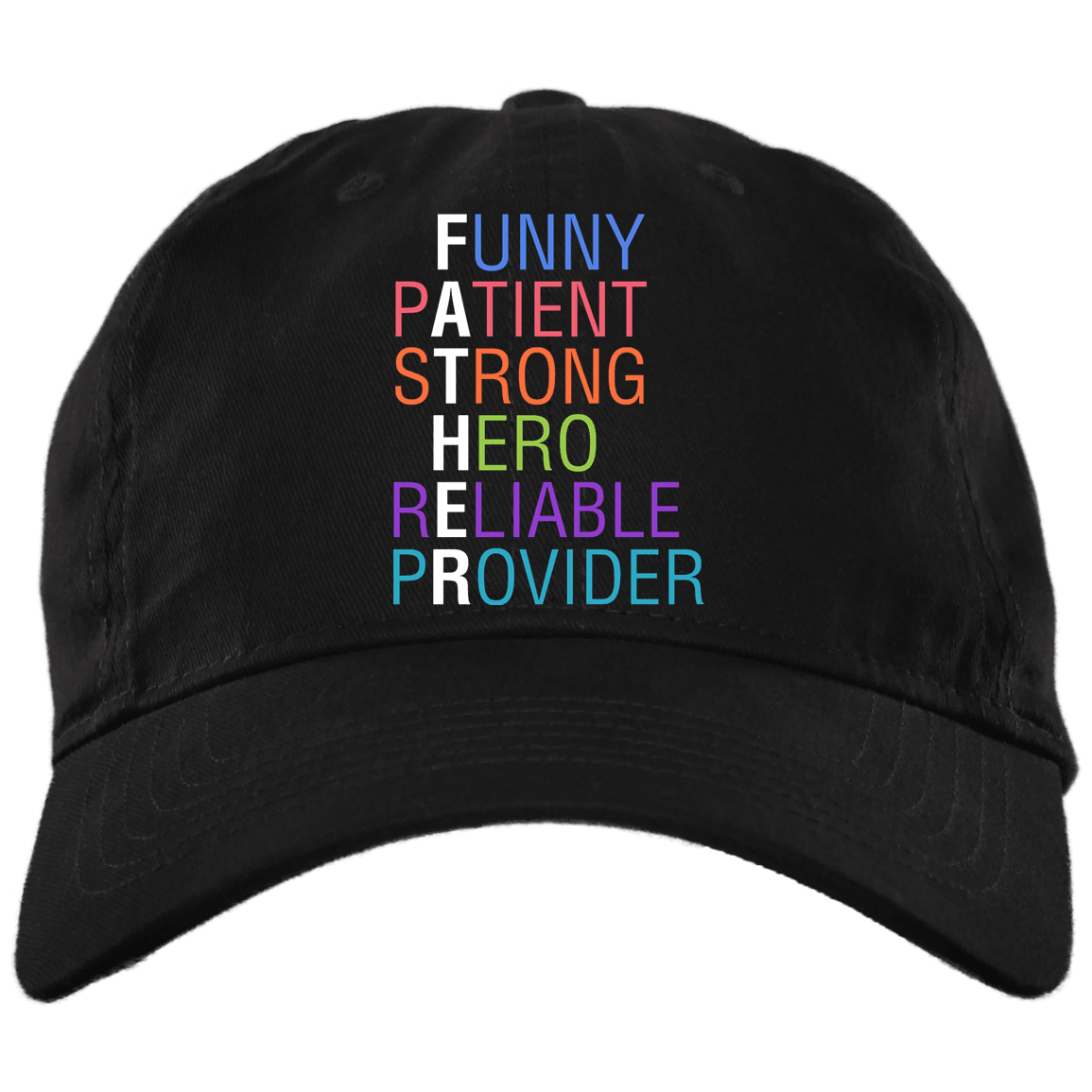 Designs by MyUtopia Shout Out:Descriptions of Father Anagram Embroidered Twill Unstructured Dad Baseball Cap,Black / One Size,Hats