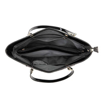 Load image into Gallery viewer, Designs by MyUtopia Shout Out:Diamond Heart Leopard and Sugar Skull Print Vegan Leather Shoulder Purse Totebag
