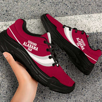 Load image into Gallery viewer, Designs by MyUtopia Shout Out:Diehard Alabama Fan Custom Chunky Athletic Shoes,Women&#39;s / Ladies US5.5 (EU36) / Red,Chunky Sneakers
