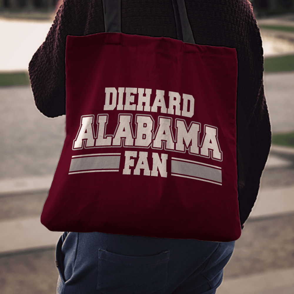 Designs by MyUtopia Shout Out:Diehard Alabama Fan Fabric Totebag Reusable Shopping Tote
