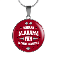 Load image into Gallery viewer, Designs by MyUtopia Shout Out:Diehard Alabama Fan In Enemy Territory Handcrafted Jewelry - ALCF,Luxury Necklace w/ adjustable snake-chain / Silver,Necklace
