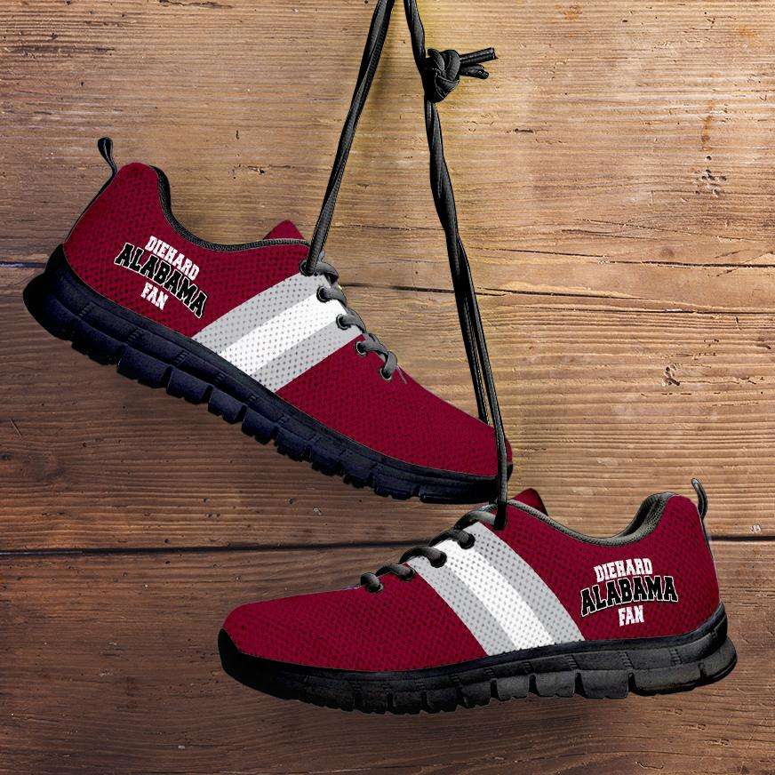 Designs by MyUtopia Shout Out:Diehard Alabama Fan Running Shoes,Kid's / 11 CHILD (EU28) / Red/Black,Running Shoes