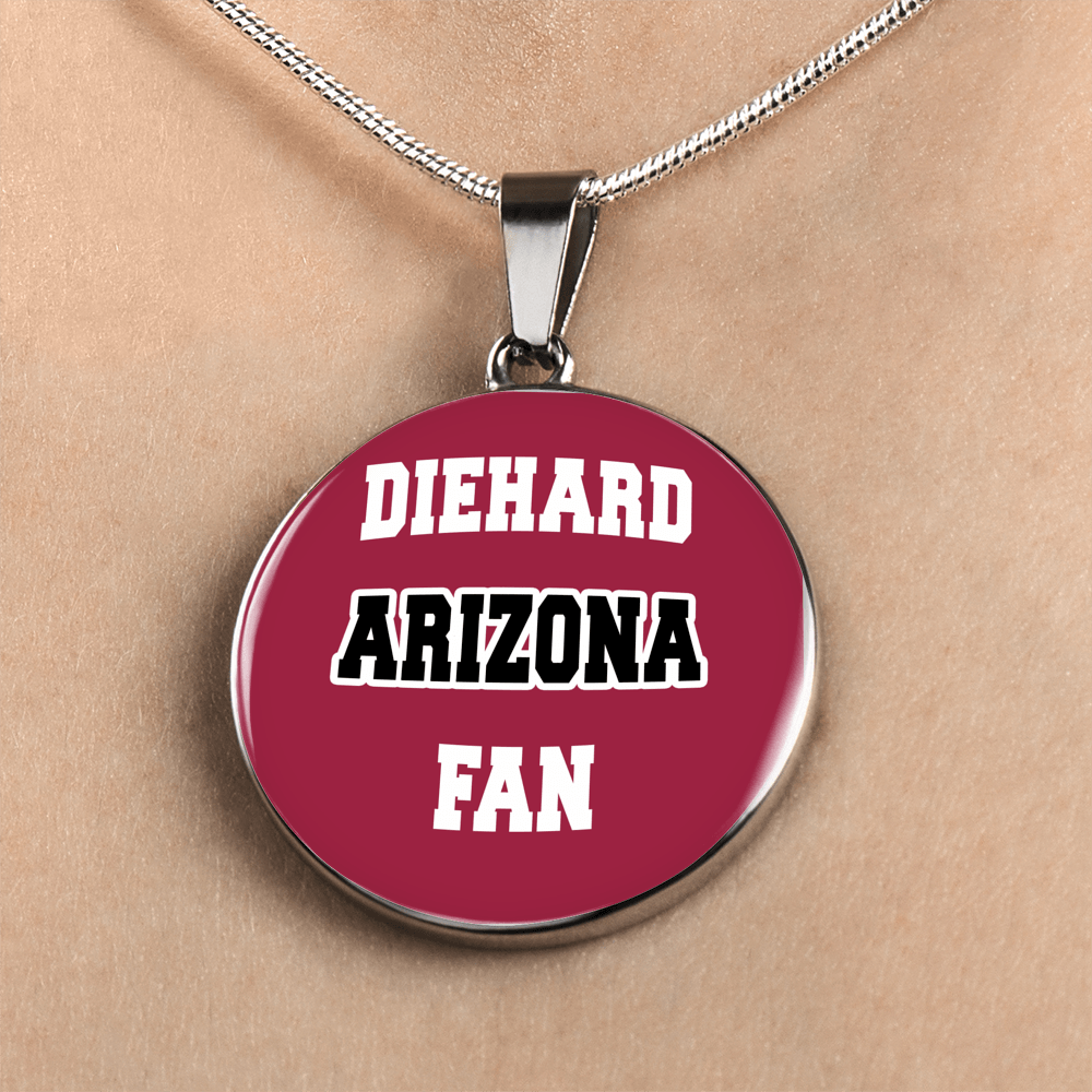 Designs by MyUtopia Shout Out:Diehard Arizona Cardinals Fan Handcrafted Necklace,Luxury Necklace w/ adjustable snake-chain / Red/Black,Necklace