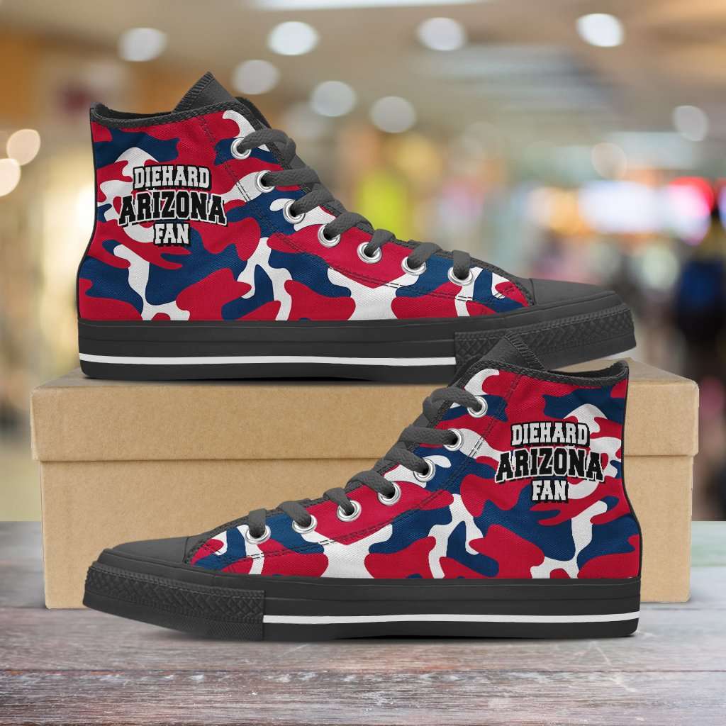 Designs by MyUtopia Shout Out:Diehard Arizona Wildcats Fan Camo Canvas High Top Shoes