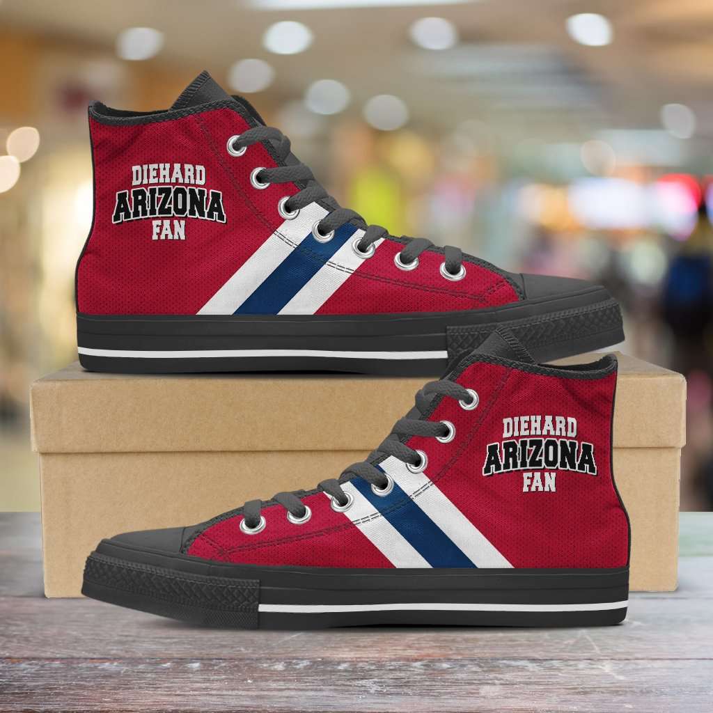 Designs by MyUtopia Shout Out:Diehard Arizona Wildcats Fan Canvas High Top Shoes,Men's / Mens US 5 (EU38) / Cardinal Red/Blue,High Top Sneakers