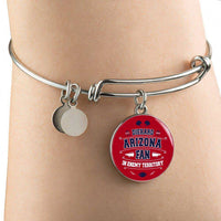 Load image into Gallery viewer, Designs by MyUtopia Shout Out:Diehard Arizona Wildcats Fan In Enemy Territory Engravable Personalized Jewelry,Bangle-Bracelet adjustable / Red/Blue,Necklace
