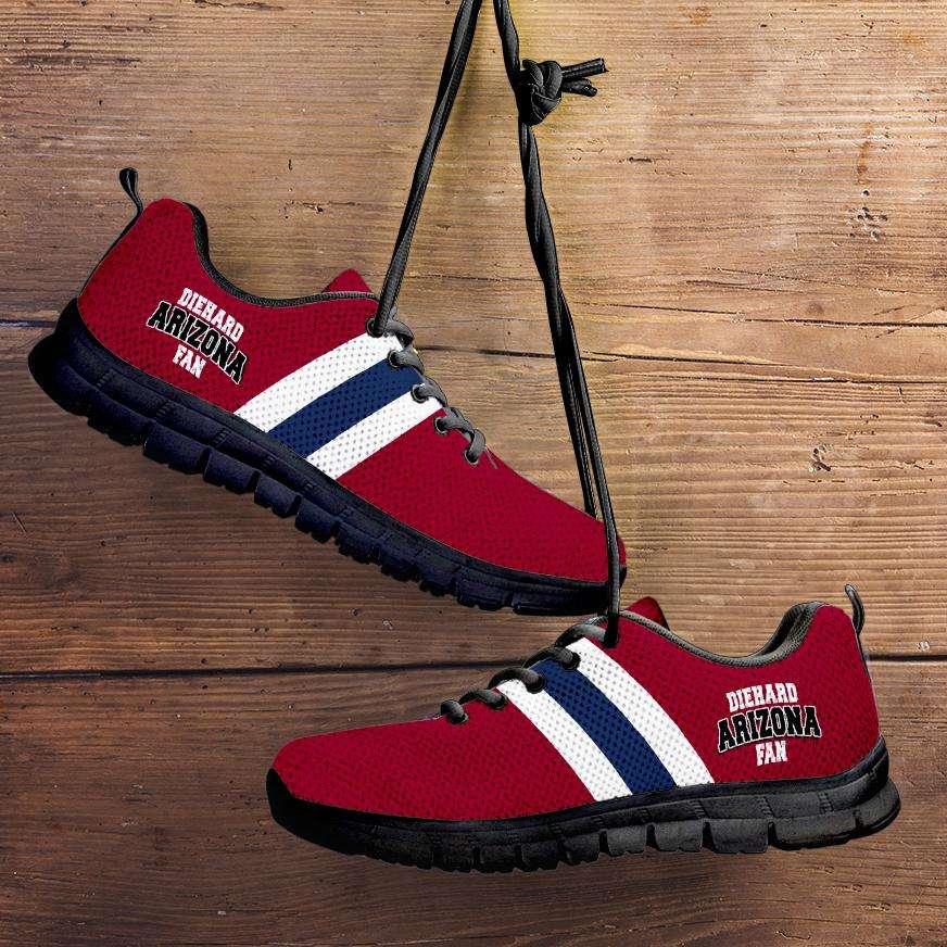 Designs by MyUtopia Shout Out:Diehard Arizona Wildcats Fan Running Shoes,Kid's / 11 CHILD (EU28) / Red/White/Navy,Running Shoes