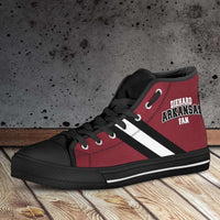 Load image into Gallery viewer, Designs by MyUtopia Shout Out:Diehard Arkansas Fan Canvas High Top Shoes
