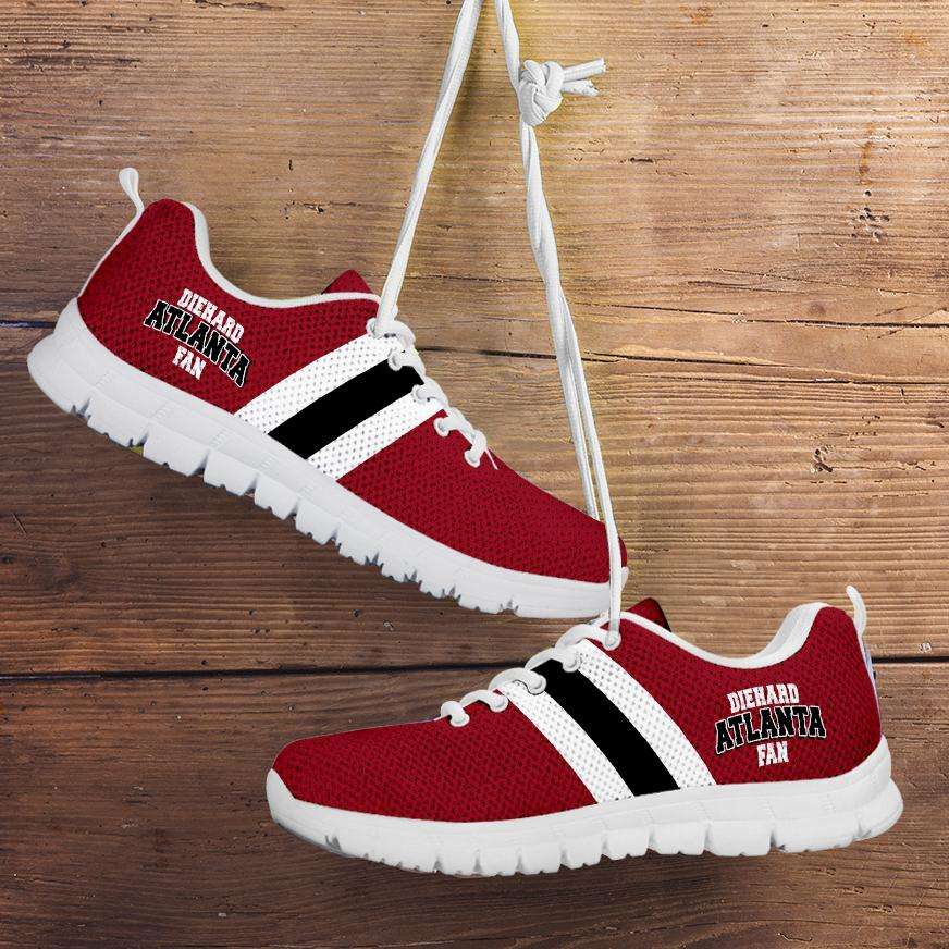 Designs by MyUtopia Shout Out:Diehard Atlanta Fan Running Shoes,Kid's / 11 CHILD (EU28) / White/Red,Running Shoes
