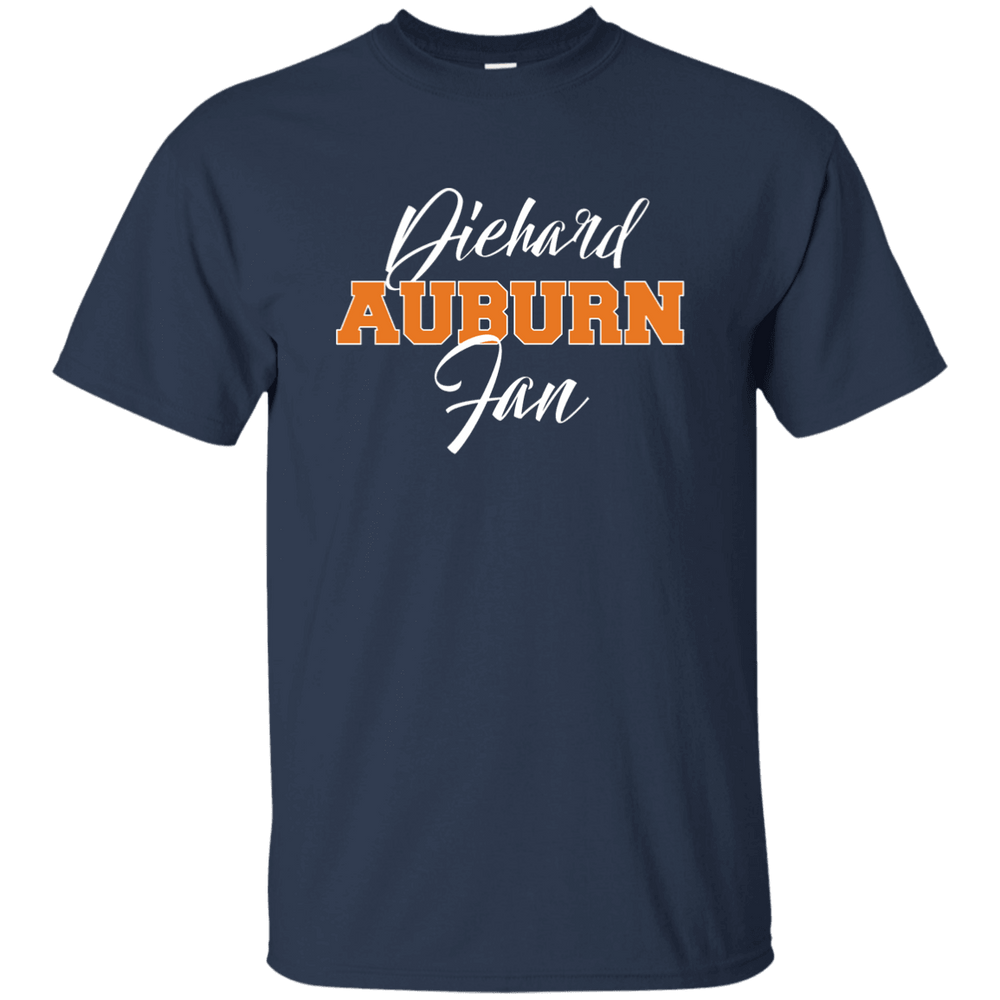 Designs by MyUtopia Shout Out:Diehard Auburn Fan Gildan Ultra Cotton T-Shirt -Navy Blue,Navy / S,Adult Unisex T-Shirt
