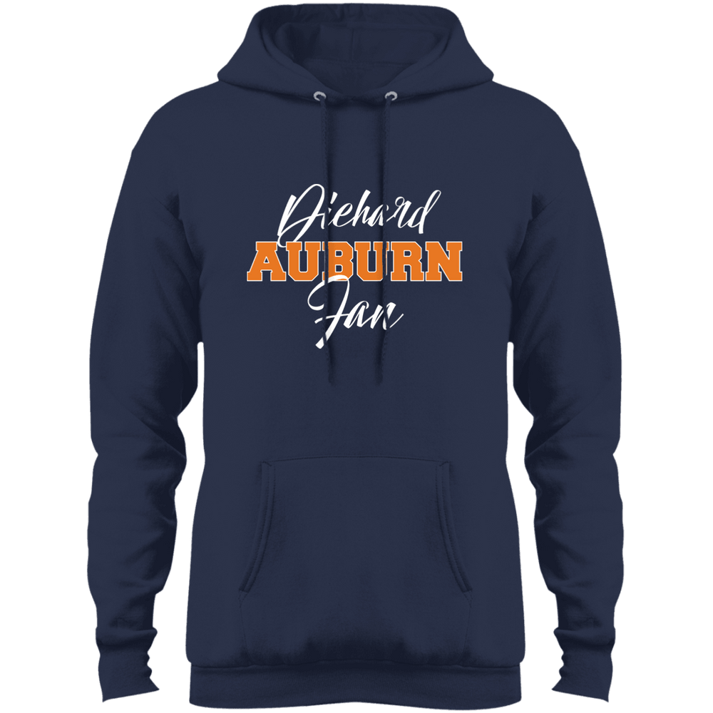 Designs by MyUtopia Shout Out:Diehard Auburn Fan Port & Co. Core Fleece Pullover Hoodie - Navy Blue,Navy / S,Pullover Hoodie