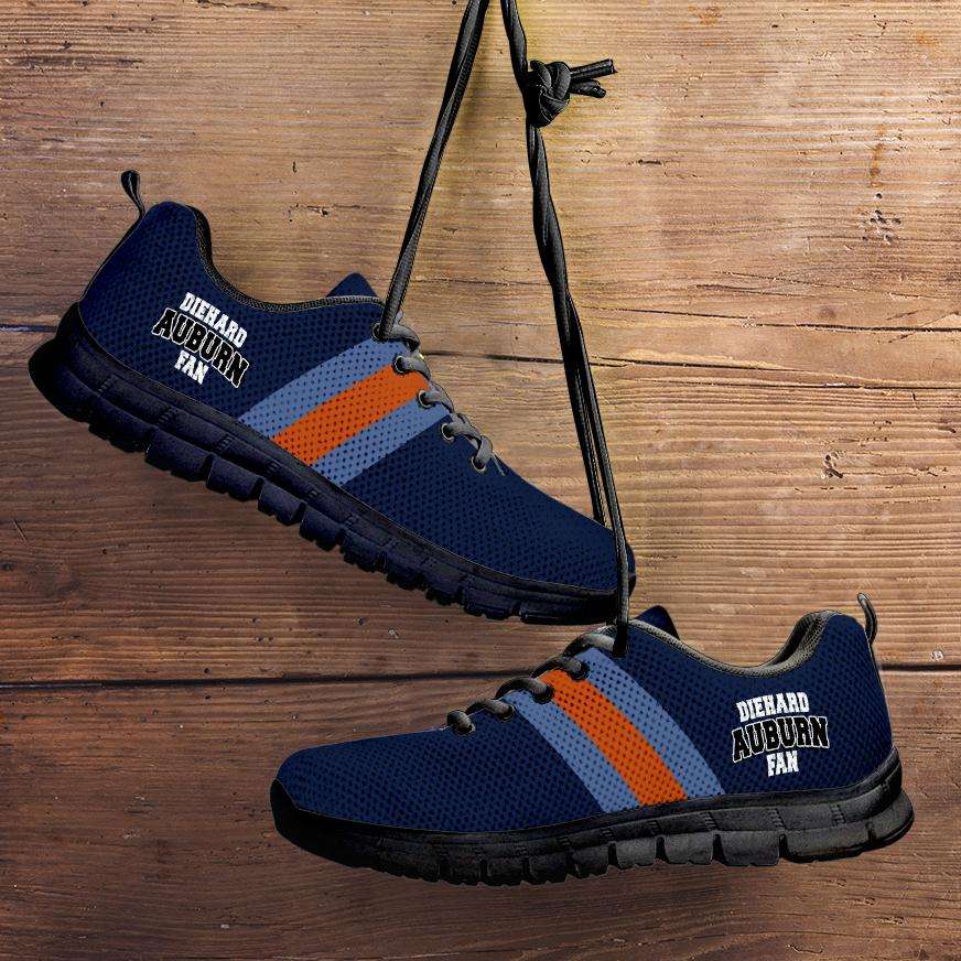 Designs by MyUtopia Shout Out:Diehard Auburn Fan Running Shoes,Kid's / 11 CHILD (EU28) / Black/Blue,Running Shoes
