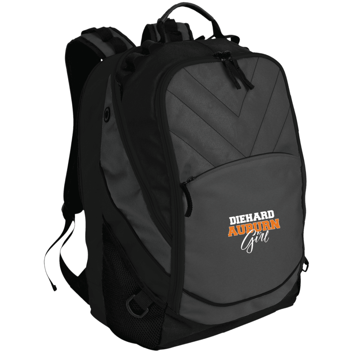Designs by MyUtopia Shout Out:Diehard Auburn Girl Embroidered Port Authority Laptop Computer Backpack,Dark Charcoal/Black / One Size,Backpacks