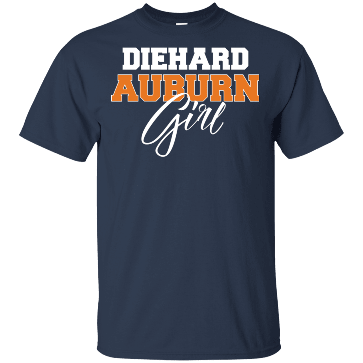 Designs by MyUtopia Shout Out:Diehard Auburn Girl Gildan Ultra Cotton T-Shirt -Navy Blue,Navy / S,Adult Unisex T-Shirt