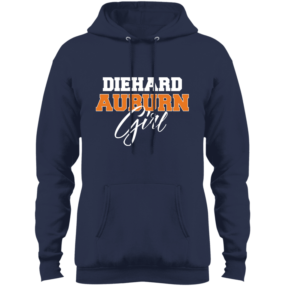 Designs by MyUtopia Shout Out:Diehard Auburn Girl Port & Co. Core Fleece Pullover Hoodie -Navy Blue,Navy / S,Sweatshirts