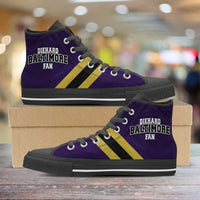 Load image into Gallery viewer, Designs by MyUtopia Shout Out:Diehard Baltimore Fan Canvas High Top Shoes,Men&#39;s / Mens US 5 (EU38) / Violet/Yellow/Black,High Top Sneakers
