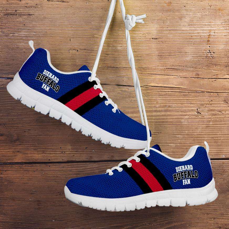 Designs by MyUtopia Shout Out:Diehard Buffalo Fan Running Shoes,Kid's / 11 CHILD (EU28) / Blue/Red,Running Shoes