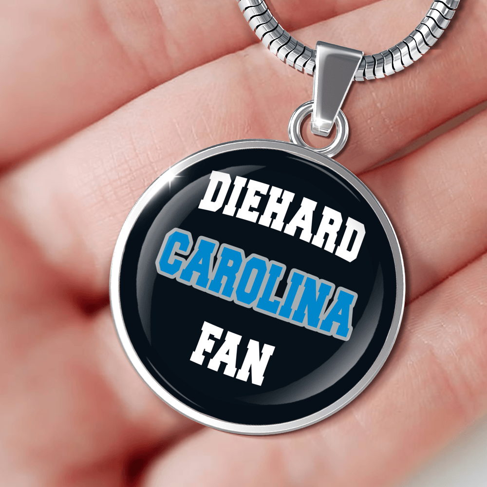Designs by MyUtopia Shout Out:Diehard Carolina Fan Handcrafted Necklace,Necklace w/ adjustable snake-chain / Black,Necklace