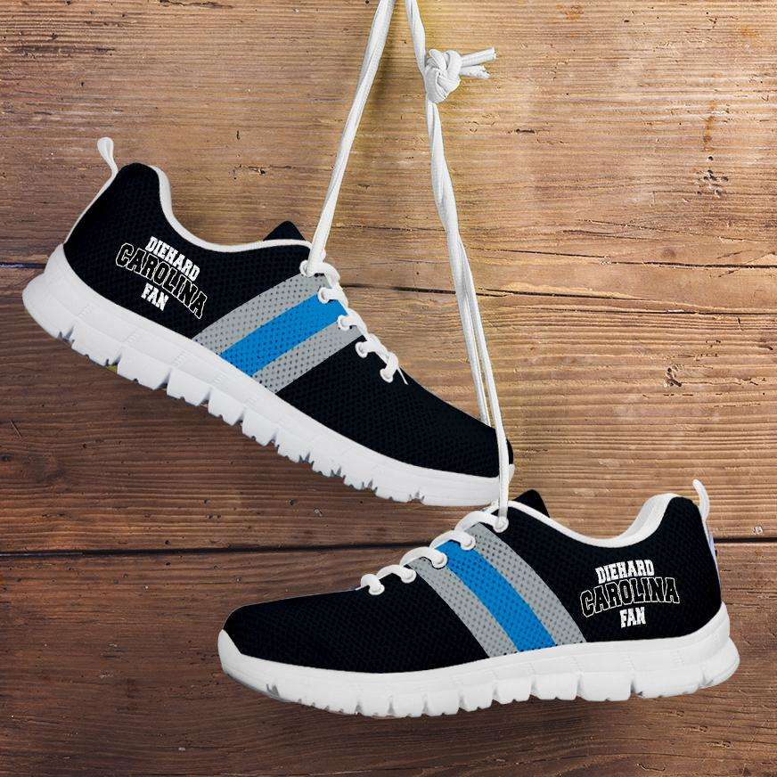 Designs by MyUtopia Shout Out:Diehard Carolina Fan Running Shoes,Kid's / 11 CHILD (EU28) / Black/Blue/Grey,Running Shoes
