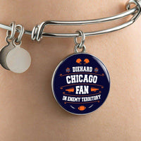 Load image into Gallery viewer, Designs by MyUtopia Shout Out:Diehard Chicago Fan In Enemy Territory Handcrafted Jewelry,Bangle-Bracelet adjustable / Dark Navy,Necklace

