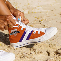 Load image into Gallery viewer, Designs by MyUtopia Shout Out:Diehard Clemson Fan Canvas High Top Shoes
