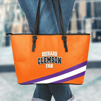 Load image into Gallery viewer, Designs by MyUtopia Shout Out:Diehard Clemson Fan Faux Leather Totebag Purse,Large (11 x 17 x 6) / Orange/White/Purple,tote bag purse
