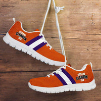 Load image into Gallery viewer, Designs by MyUtopia Shout Out:Diehard Clemson Fan Running Shoes,Kid&#39;s / 11 CHILD (EU28) / Orange/Violet/White,Running Shoes
