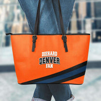 Load image into Gallery viewer, Designs by MyUtopia Shout Out:Diehard Denver Fan Faux Leather Totebag Purse,Large (11 x 17 x 6) / Orange,tote bag purse
