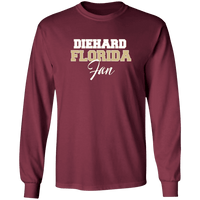 Load image into Gallery viewer, Designs by MyUtopia Shout Out:Diehard Florida Fan Script Long Sleeve Ultra Cotton Unisex T-Shirt Garnet,S / Maroon,Long Sleeve T-Shirts
