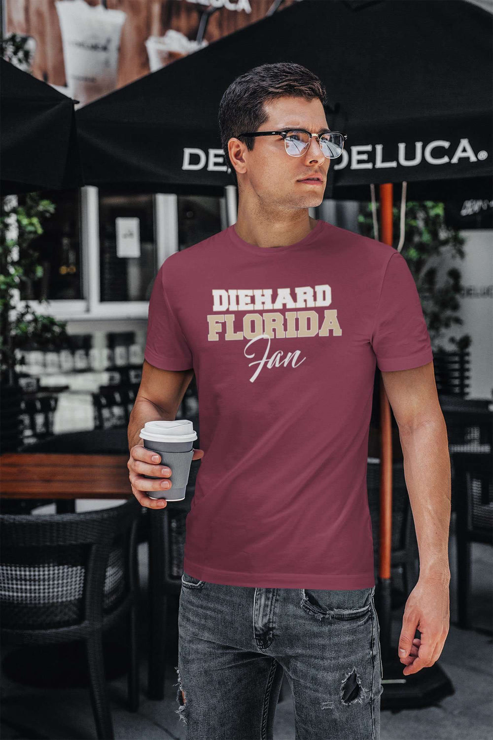 Designs by MyUtopia Shout Out:Diehard Florida Fan Script Ultra Cotton Unisex T-Shirt Garnet