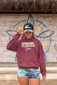 Load image into Gallery viewer, Designs by MyUtopia Shout Out:Diehard Florida Fan Script Unisex Pullover Hoodie Garnet
