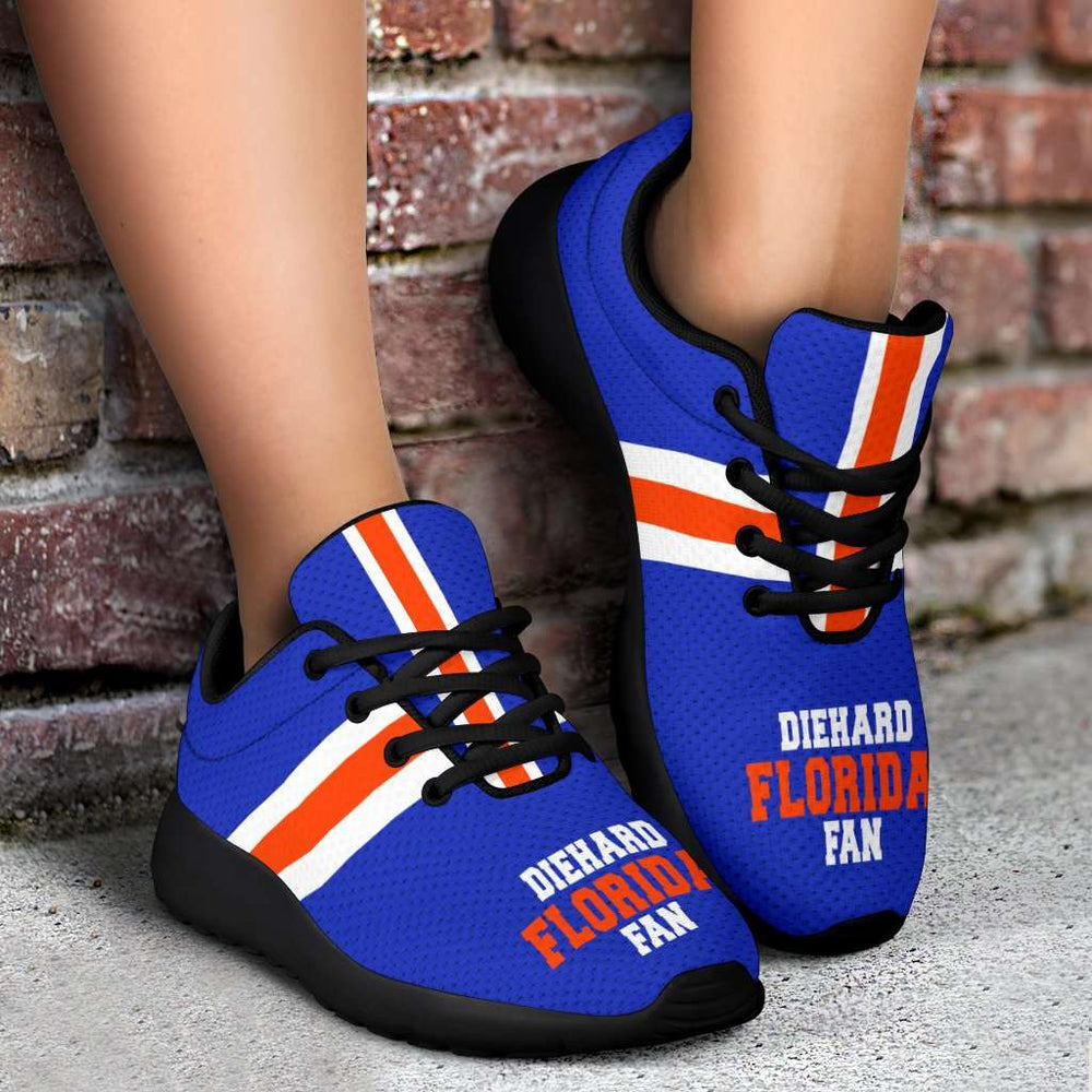 Designs by MyUtopia Shout Out:Diehard Florida Fan Sport Sneakers,Women's / Ladies US5.5 (EU36) / Royal Blue,Sport Sneakers