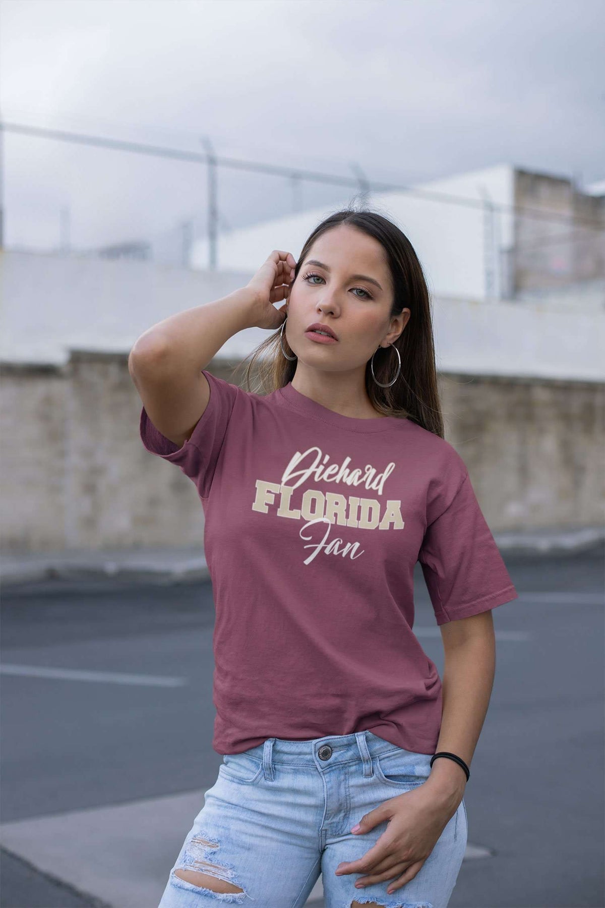 Designs by MyUtopia Shout Out:Diehard Florida Fan Ultra Cotton Unisex T-Shirt Garnet