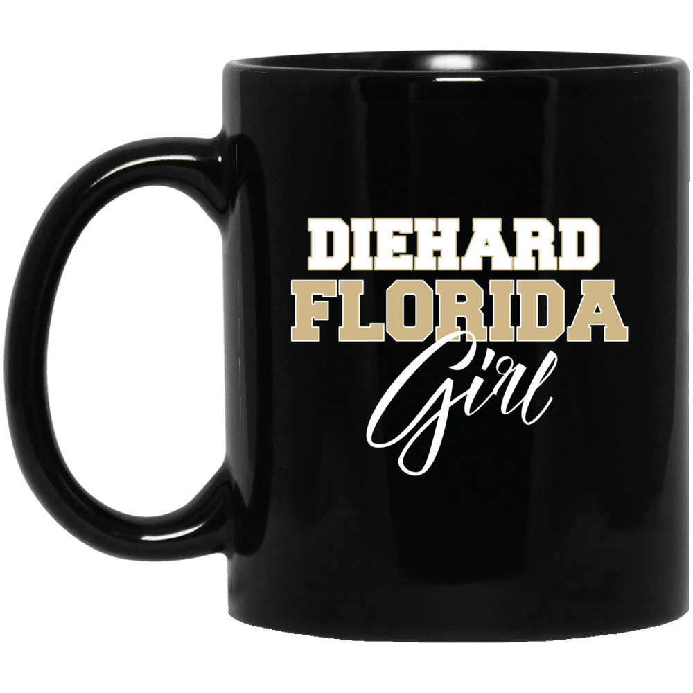 Designs by MyUtopia Shout Out:Diehard Florida Girl Ceramic Coffee Mug - Black,11 oz / Black,Ceramic Coffee Mug