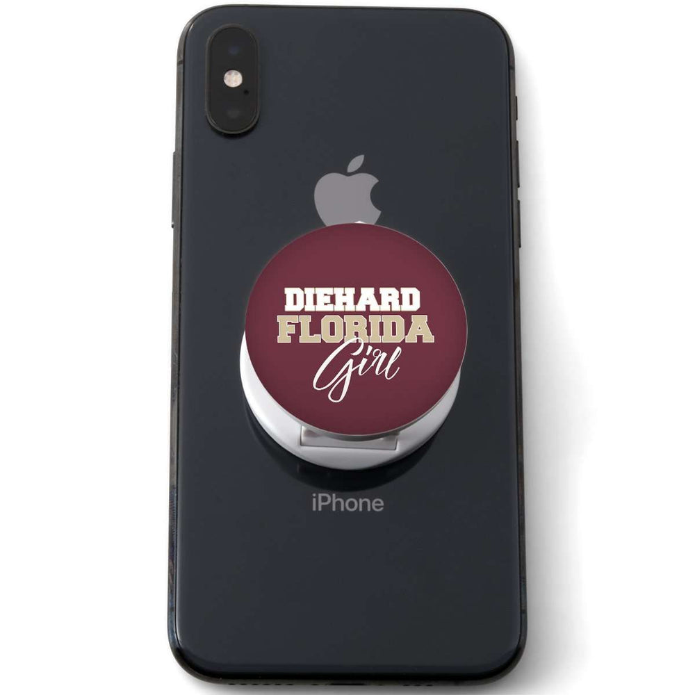 Designs by MyUtopia Shout Out:Diehard Florida Girl Hinged Pop-out Phone Grip and stand for Smartphones and Tablets