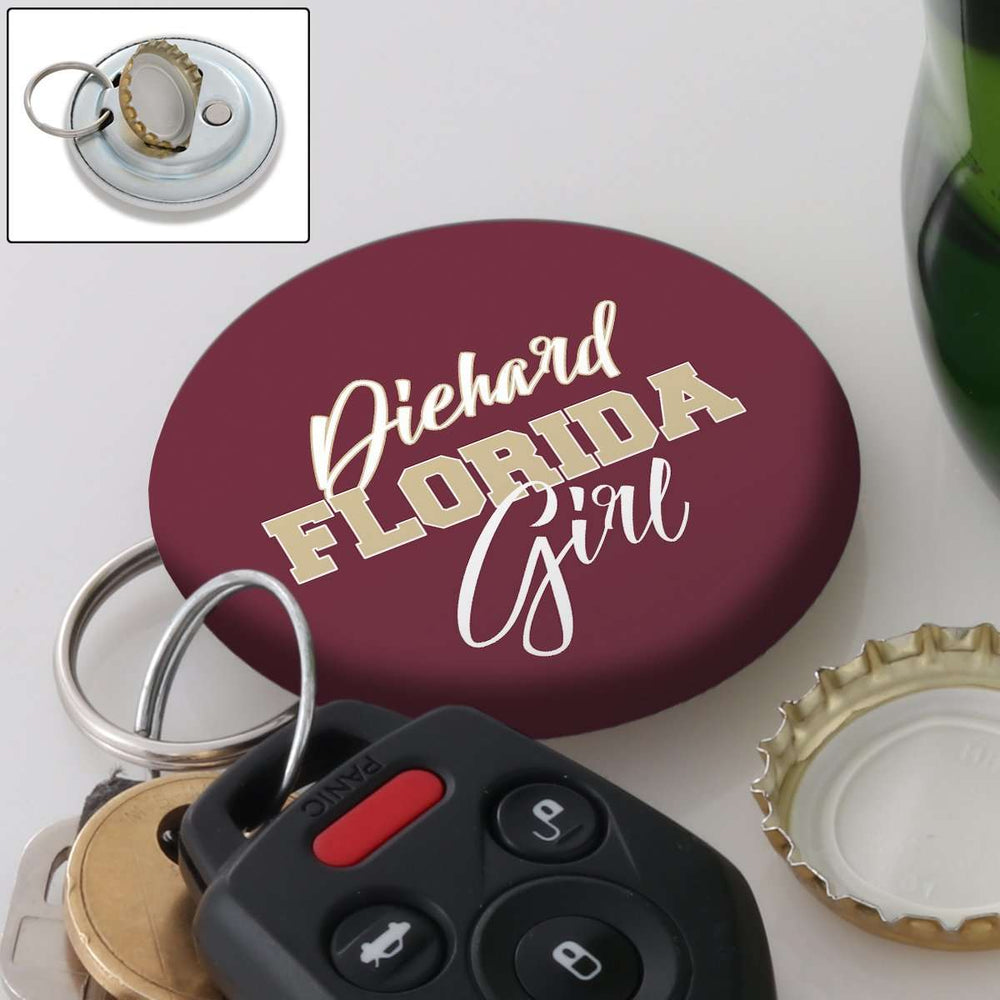 Designs by MyUtopia Shout Out:Diehard Florida Girl Script Magnetic Keychain Bottle Opener