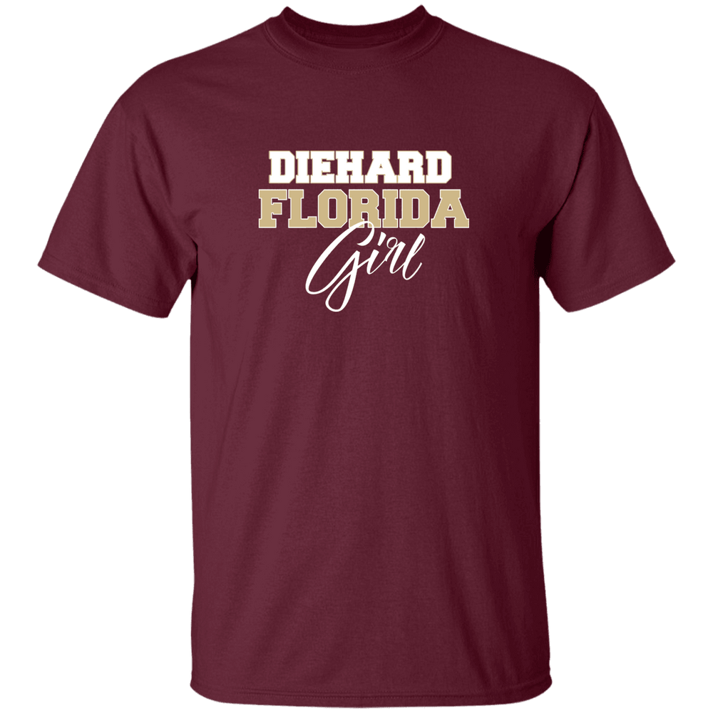 Designs by MyUtopia Shout Out:Diehard Florida Girl Ultra Cotton Unisex T-Shirt Garnet,Maroon / S,Adult Unisex T-Shirt