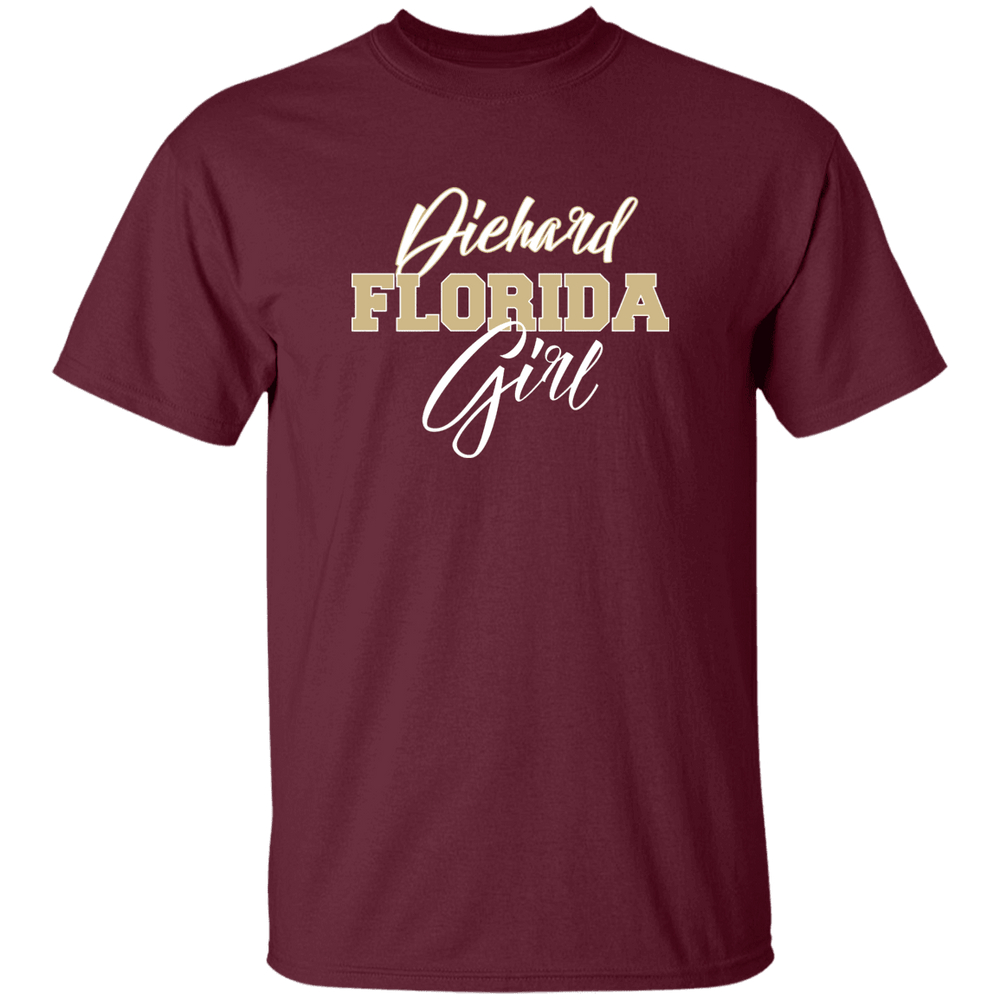 Designs by MyUtopia Shout Out:Diehard Florida Girl Ultra Cotton Unisex T-Shirt Garnet,Maroon / S,Adult Unisex T-Shirt