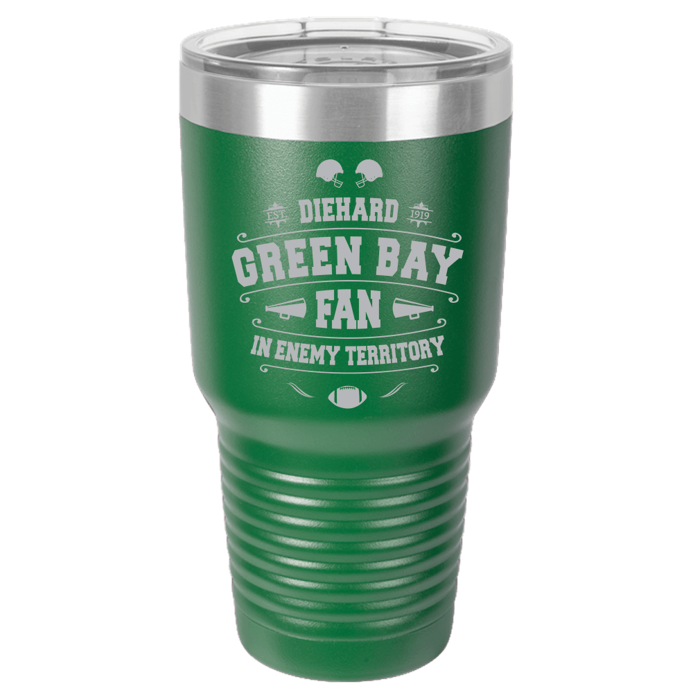 Designs by MyUtopia Shout Out:Diehard Green Bay Fan in Enemy Territory Engraved Polar Camel 30 oz Insulated Tumbler Mug,Default Title,Polar Camel Tumbler