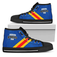 Load image into Gallery viewer, Designs by MyUtopia Shout Out:Diehard Kansas Jayhawks Fan Canvas High Top Shoes

