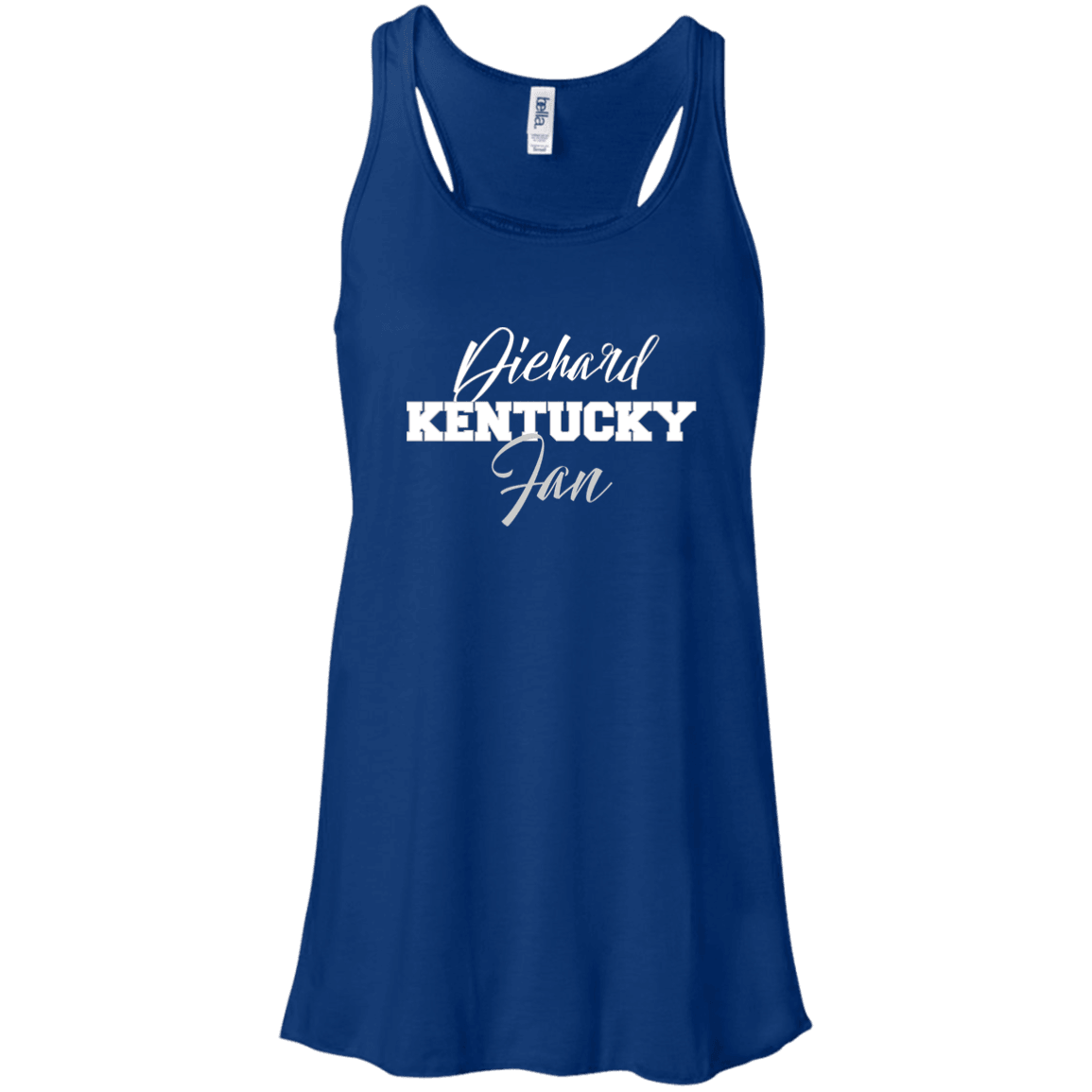 Designs by MyUtopia Shout Out:Diehard Kentucky Fan Bella Flowy Racerback Tank,True Royal / X-Small,Tank Tops