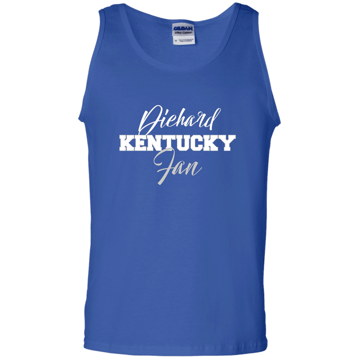 Designs by MyUtopia Shout Out:Diehard Kentucky Fan Gildan 100% Cotton Tank Top,Royal / S,Tank Tops