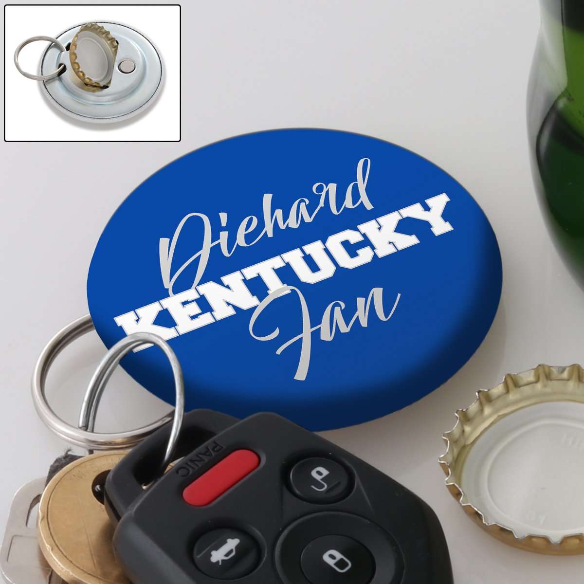 Designs by MyUtopia Shout Out:Diehard Kentucky Fan Magnetic Keychain Bottle Opener