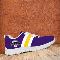 Load image into Gallery viewer, Designs by MyUtopia Shout Out:Diehard Louisiana Fan Running Shoes Purple / Gold
