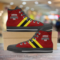 Load image into Gallery viewer, Designs by MyUtopia Shout Out:Diehard Louisville Fan Canvas High Top Shoes,Men&#39;s / Mens US 5 (EU38) / Red,High Top Sneakers

