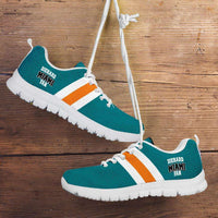 Load image into Gallery viewer, Designs by MyUtopia Shout Out:Diehard Miami Fan Running Shoes,Kid&#39;s / 11 CHILD (EU28) / White/Aqua,Running Shoes
